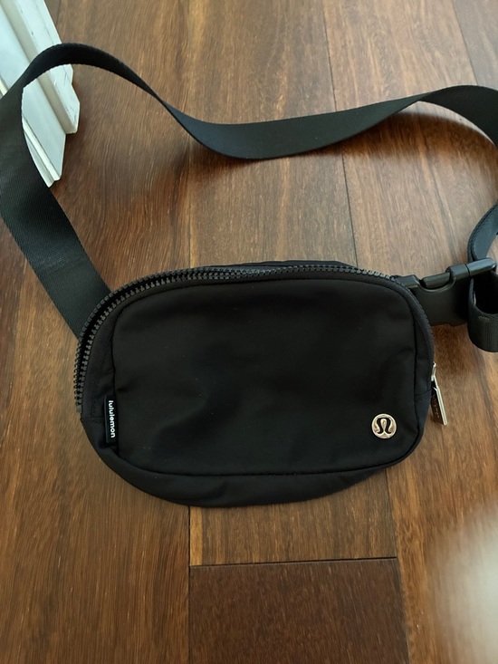 lululemon athletica Handbags - lululemon athletica Black Compact Belt Bag with Silver Logo in perfect condition